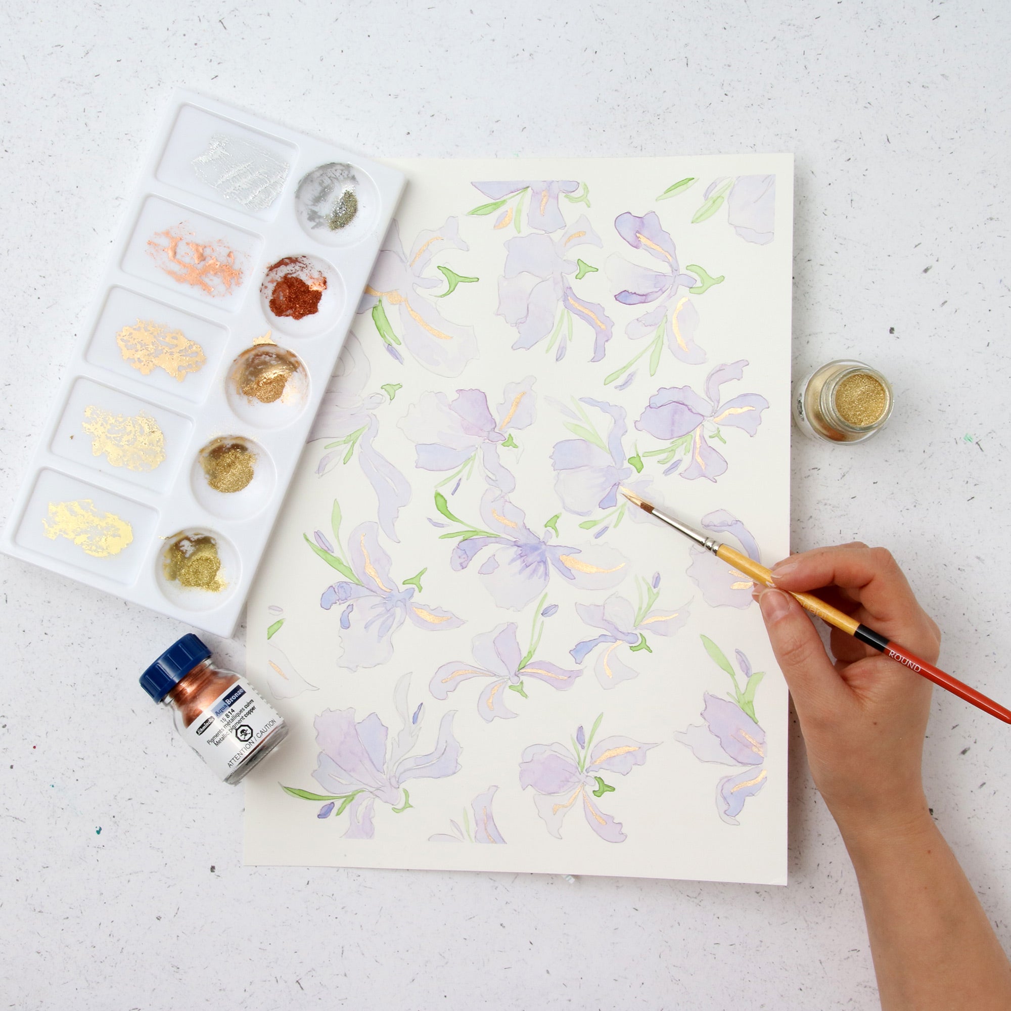 Painting with Schmincke Aqua Bronze Powder