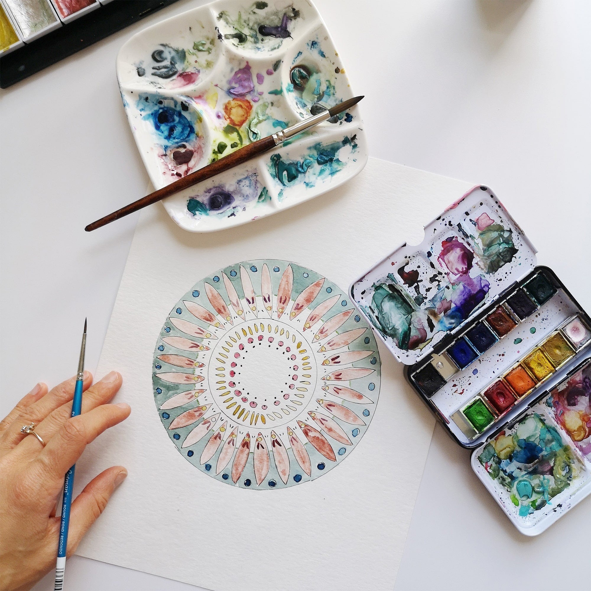 Watercolour Mandala by Lysa Jordan