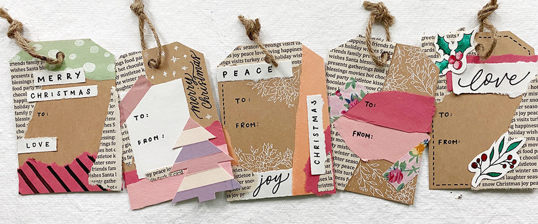 Making Christmas Gift Tags with Recycled Supplies