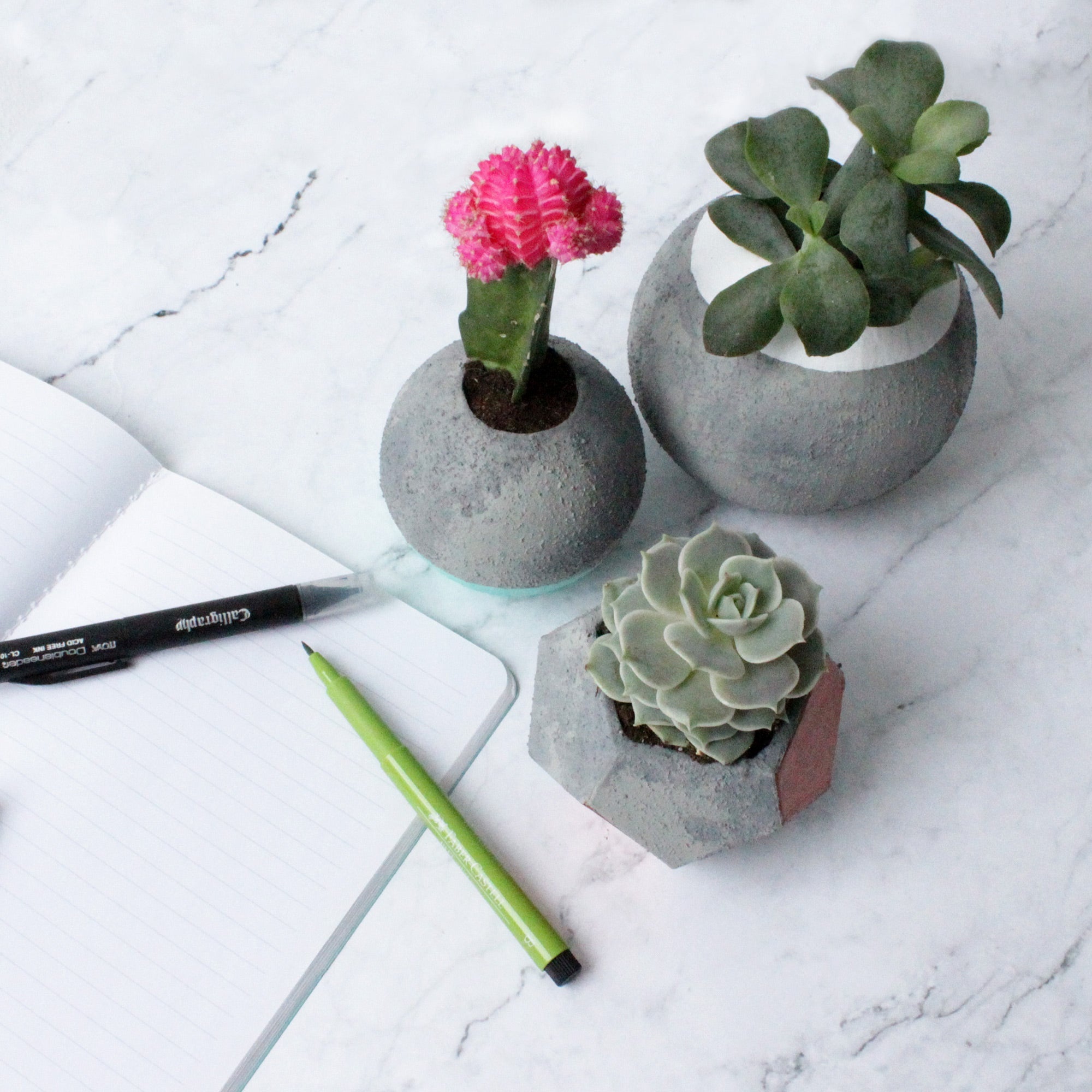 Faux Concrete Planters