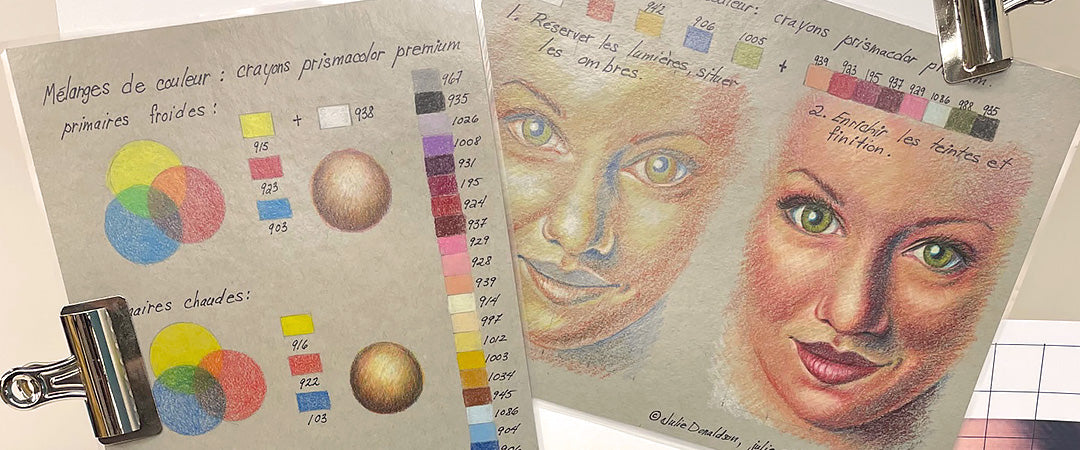 Creating a Face Using Coloured Pencils (FR)