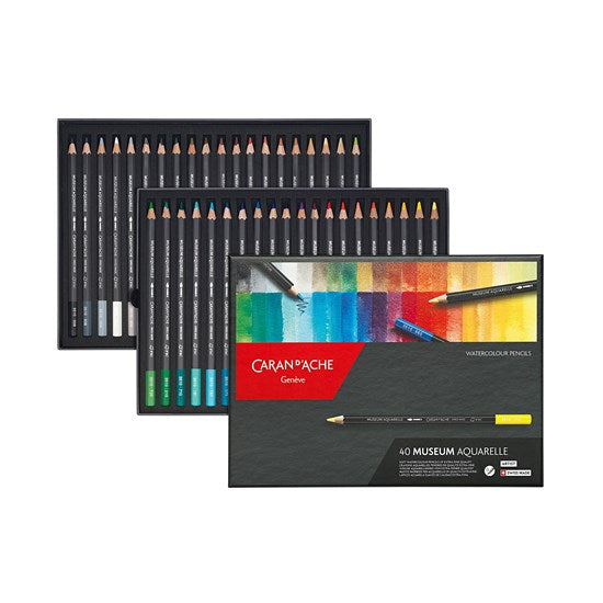 未開封 Caran d'Ache MUSEUM AQUARELLE 40色二箱 Set of 40 Pencils Museum Watercolor – DeSerres