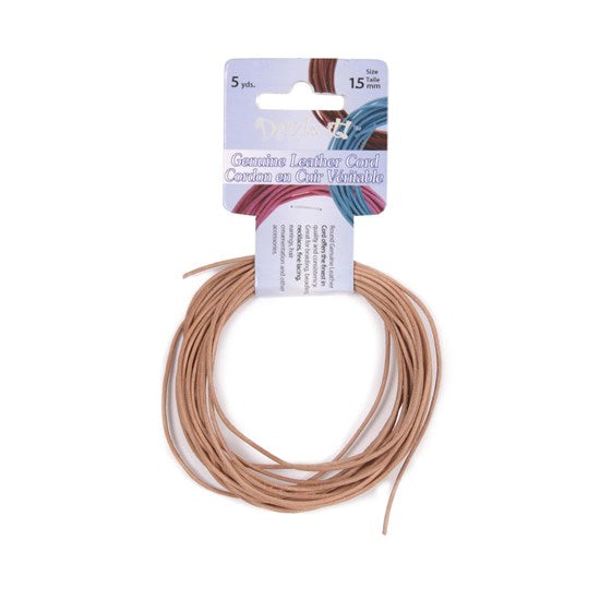 Cordon Cuir Véritable Rond Brun 1.5 Mm – Rouleau 25 M – Idéal Bijoux, Bracelets, Bricolage