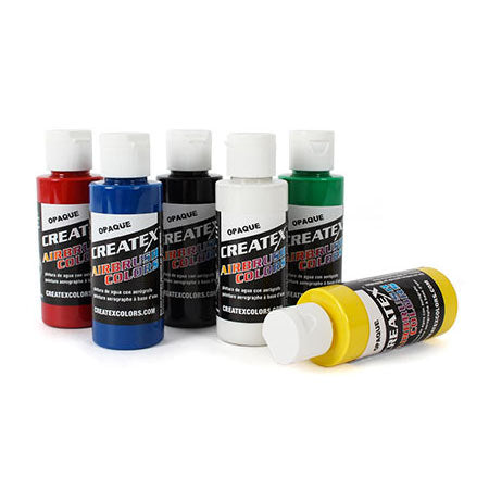 Createx Fluorescent Airbrush Paint Set of 6 Colors, 2 oz.