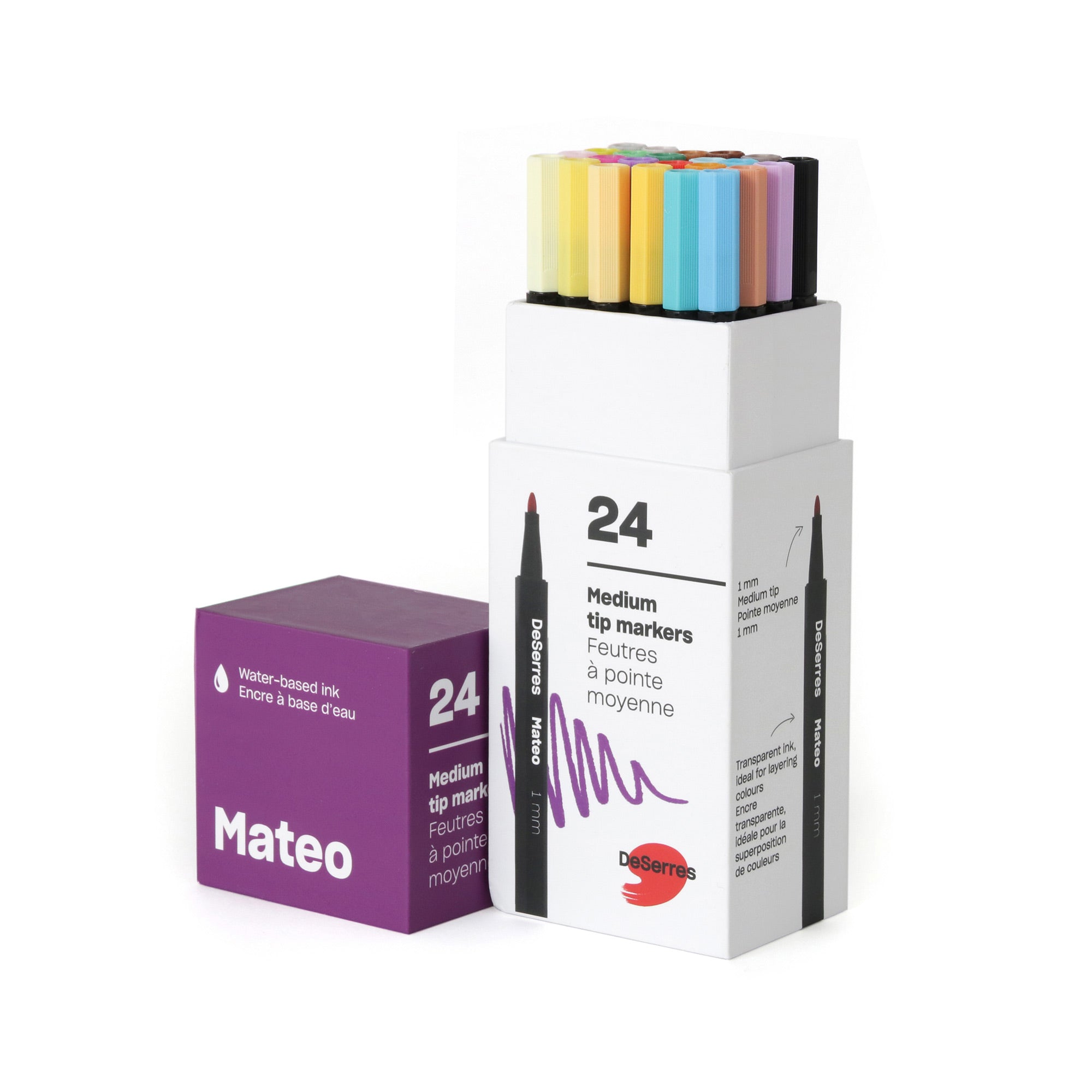 Ens. 24 marqueurs aquarelle Maestro - couleurs de base