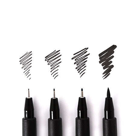 Set de 8 feutres noirs et gris Pitt Artist Pen Faber-Castell  Le Géant des  Beaux-Arts - N°1 de la vente en ligne de matériels pour Artistes