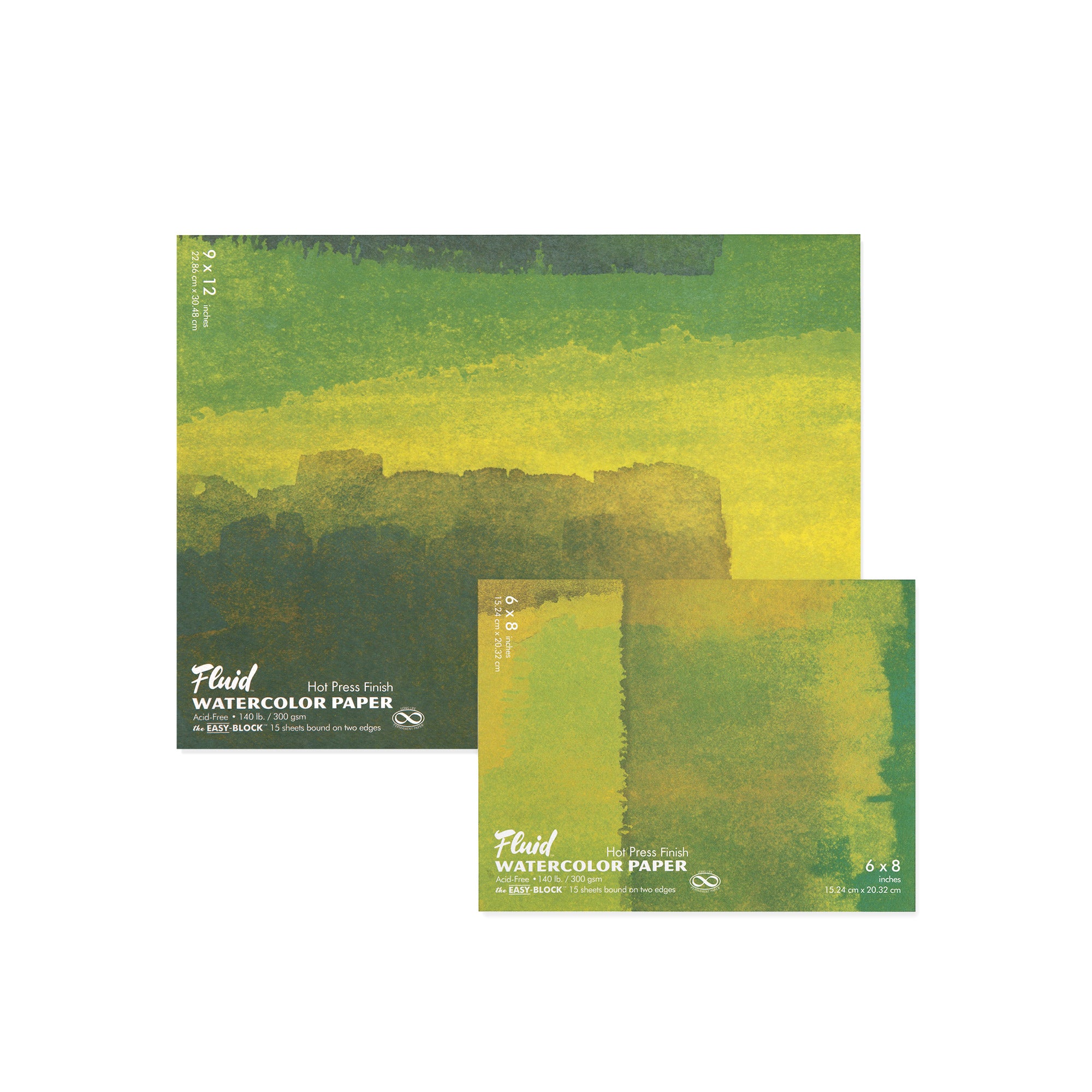 Fluid Cold Press Watercolor Paper 6 in. x 6 in., block (pack of 3) 