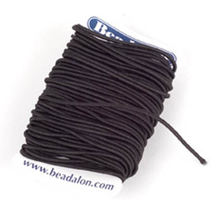 Beadalon - 1 mm Black Fabric Elastic String