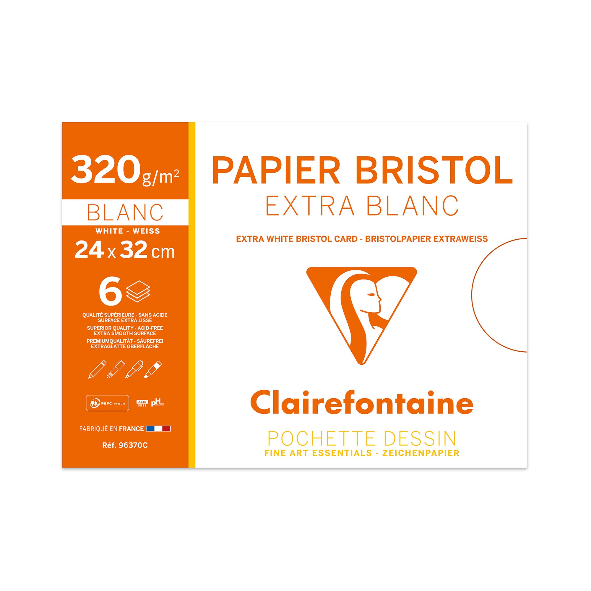 Pochette papier Bristol - extra blanc