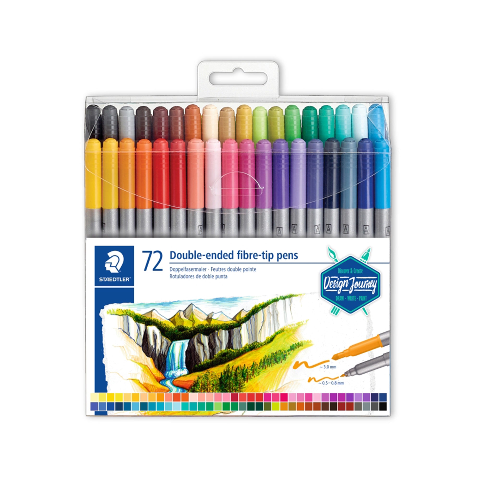 72-Pack Double Ended Fibre Tip Pens | DeSerres