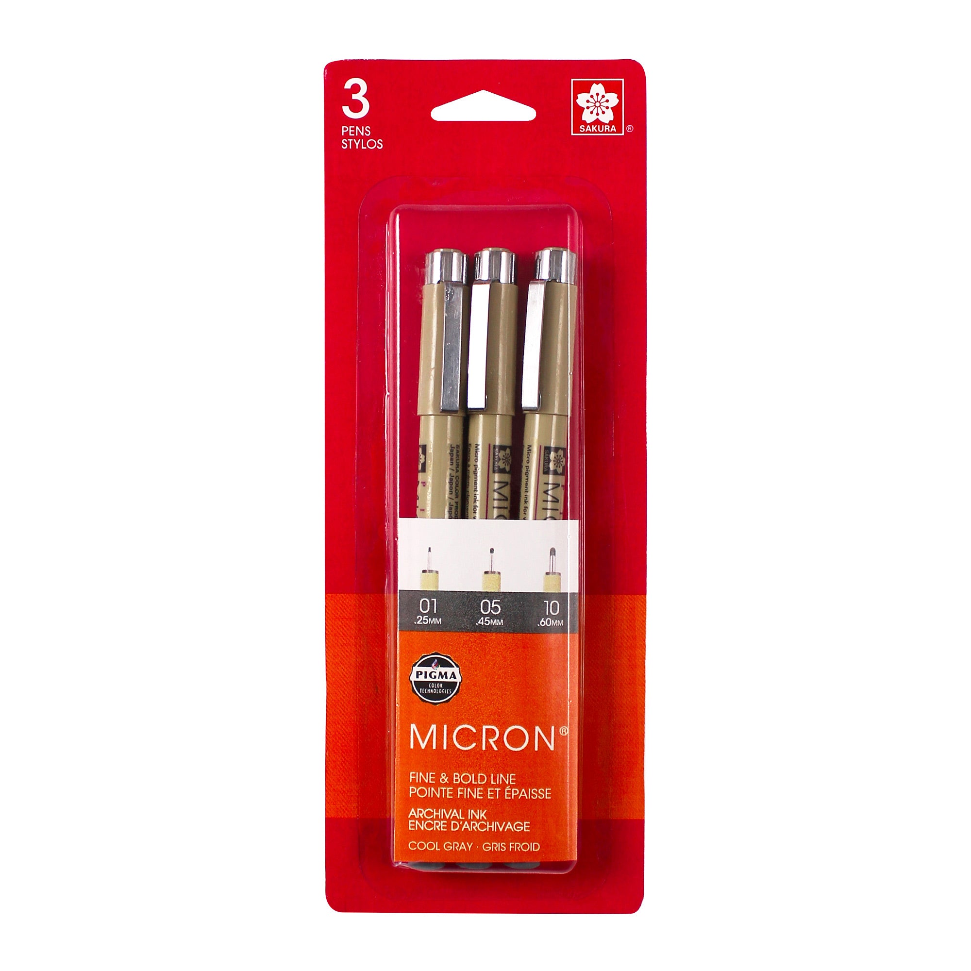 3-Pack Pigma Micron Pens Cool Grey DeSerres