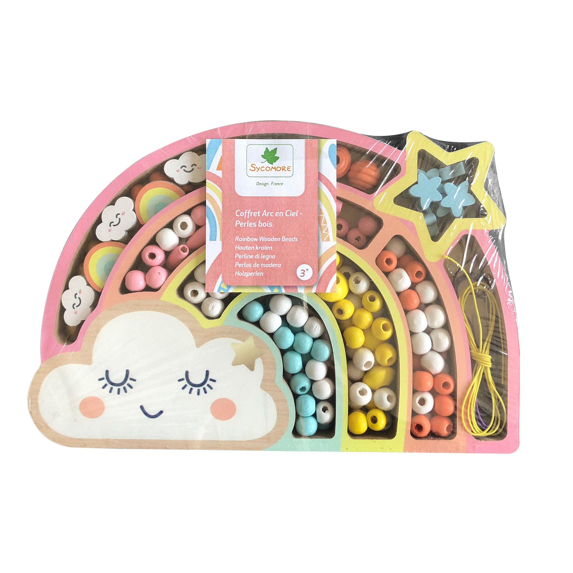 Rainbow Wooden Bead Box DeSerres