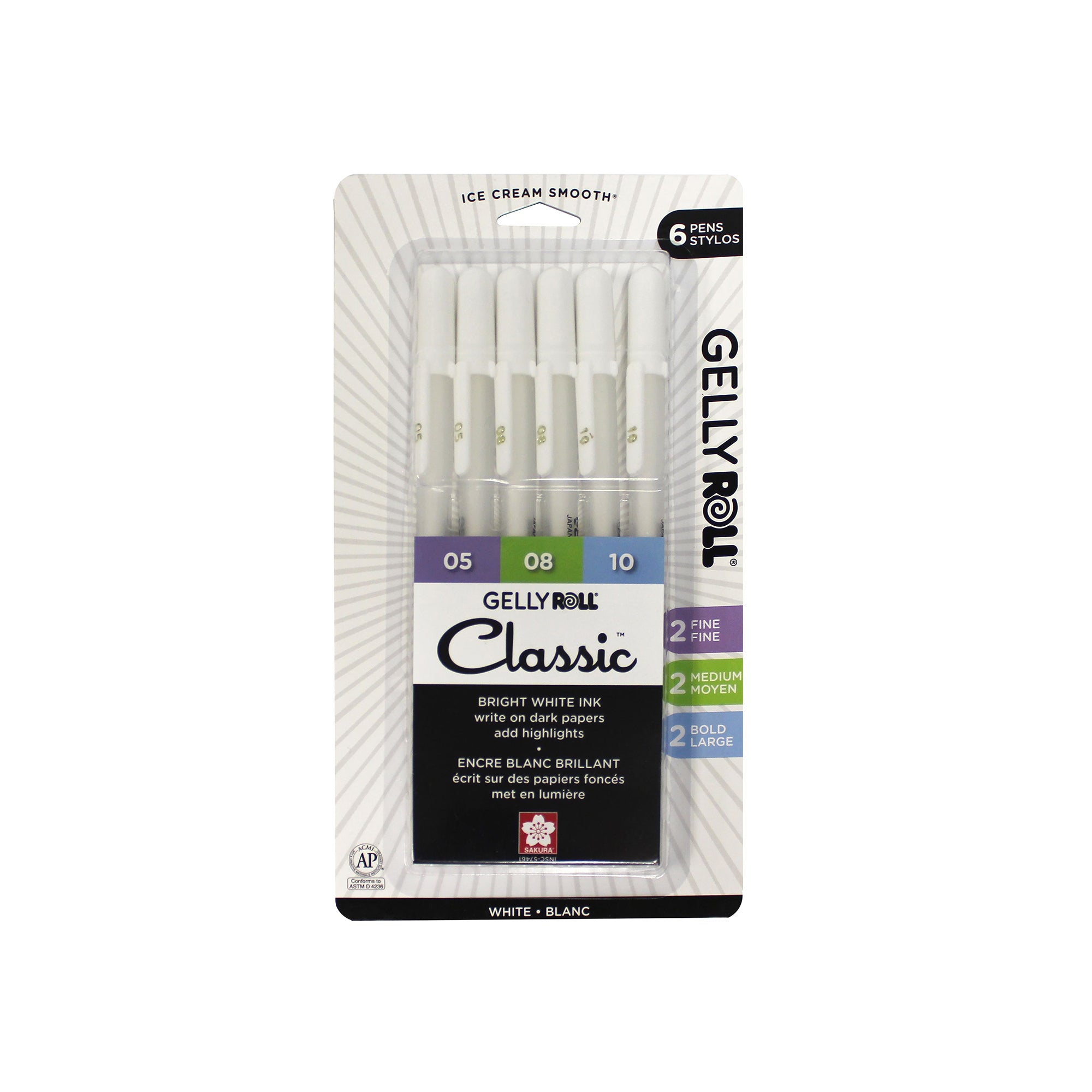 Ens. 6 stylos Gelly Roll® blanc