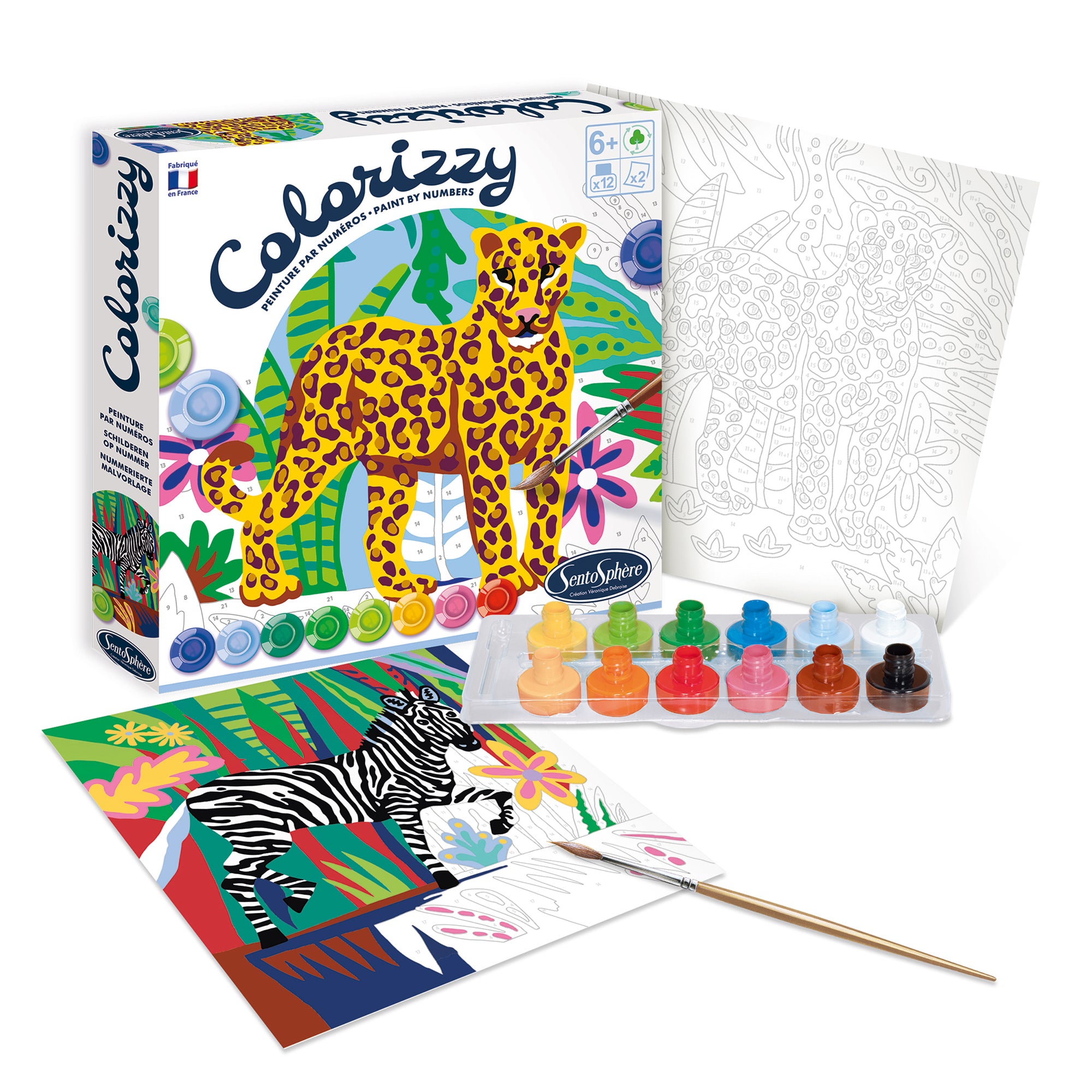 Colorizzy Paint by Numbers Zebra & Leopard &VerticalLine; DeSerres