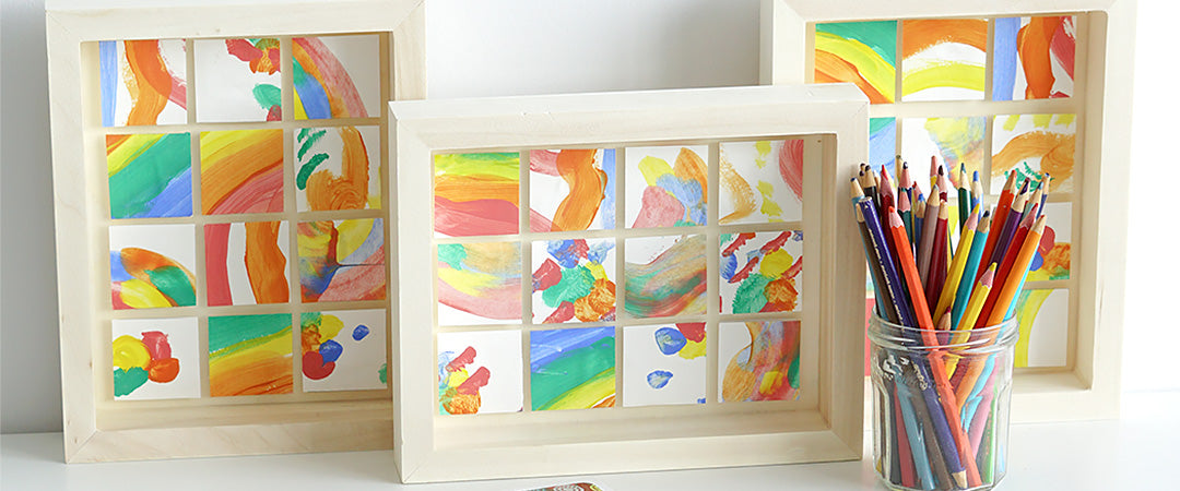 Mini Abstract Gouache Paintings Mounted on a Gallery Wood Panel