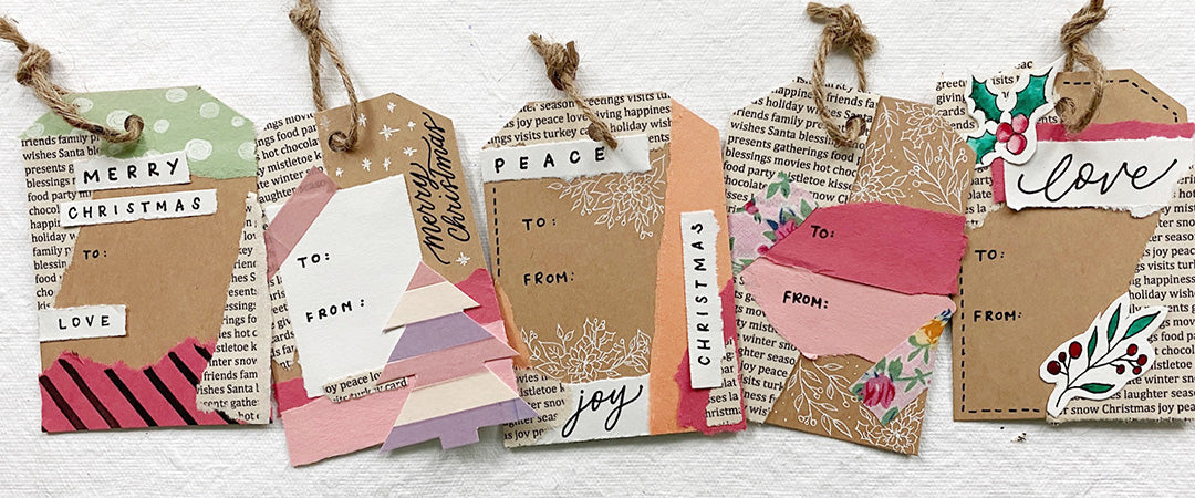 Making Christmas Gift Tags with Recycled Supplies