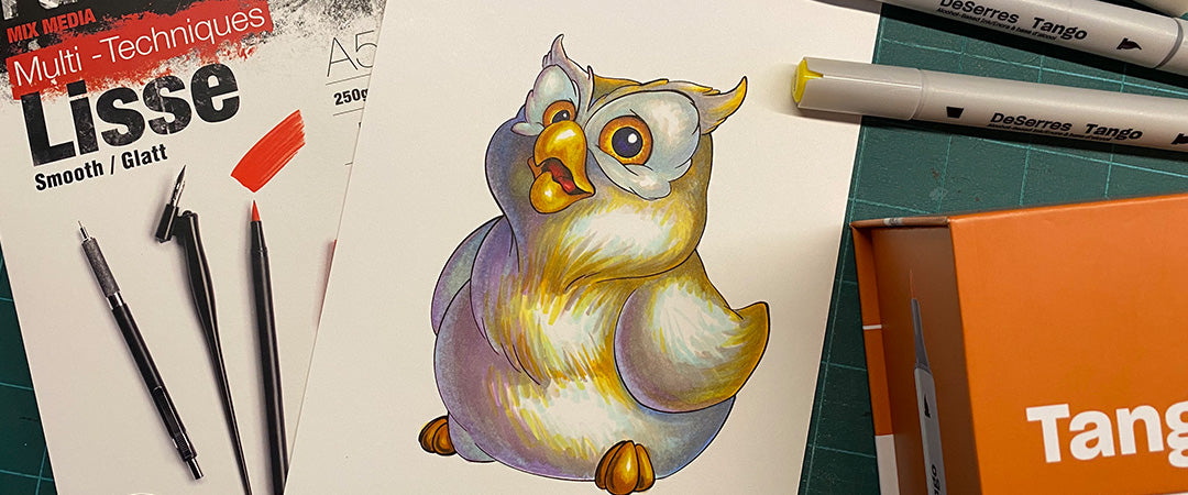 Colouring a Playful Character Using Alcohol Markers (FR)