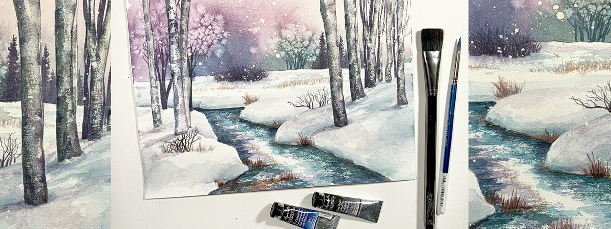 Intro to Watercolour: Winter Landscape (FR)