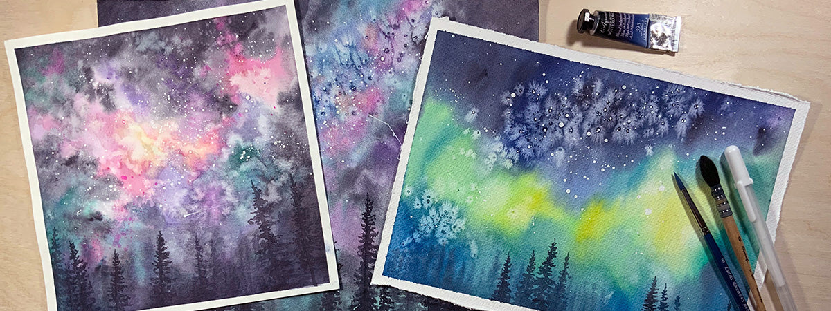 Intro to Watercolour: Starry Skies & Boreal Forest (FR)