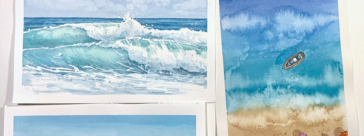 Watercolour : Waves & Seaside (FR)