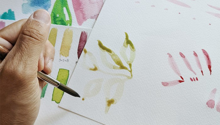 Different types of watercolour brushes and their strokes