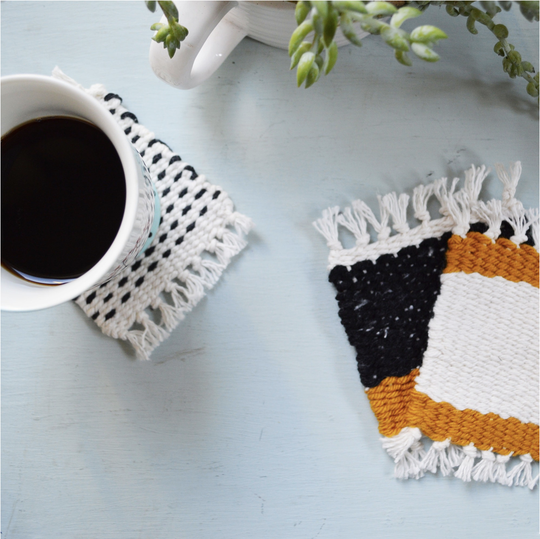 DIY Woven Mug Rugs by Bobbie Made