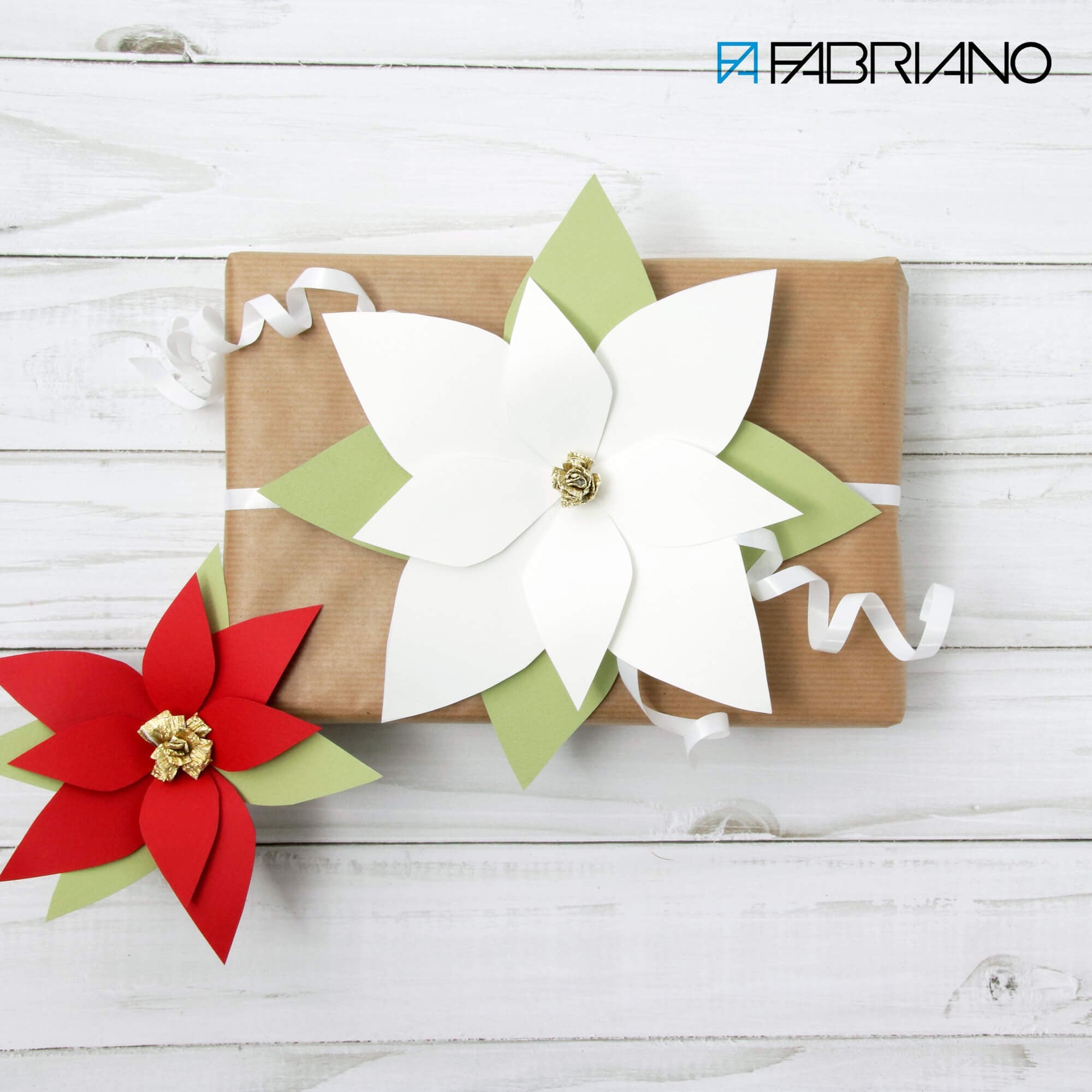 Paper Poinsettias presented by Fabriano