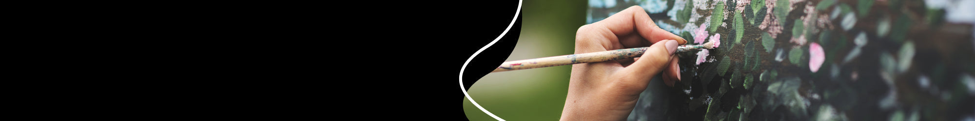 black acrylic paint on a canvas