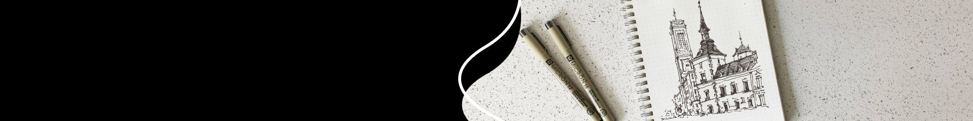 Drawing a house with precision pens