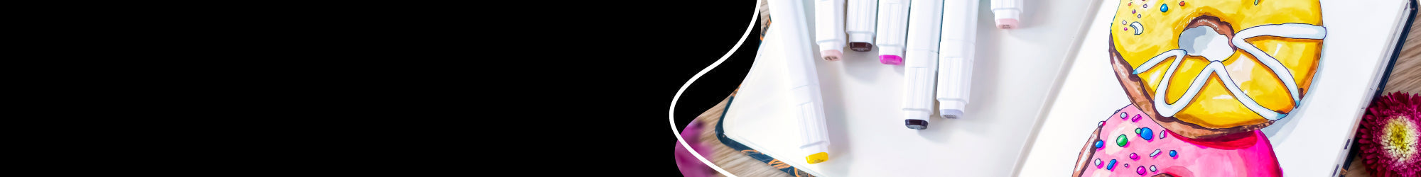 alcohol-based markers being used on a wolf draw