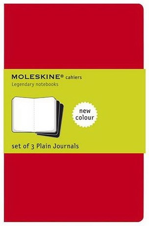 3-Pack Journals - Plain - CRANBERRY RED - 9 X 14 CENTIMETERS