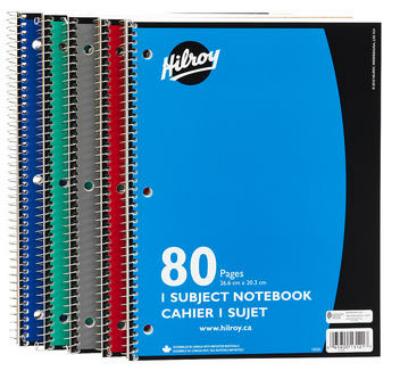 Cahier spirale ligné 80p.