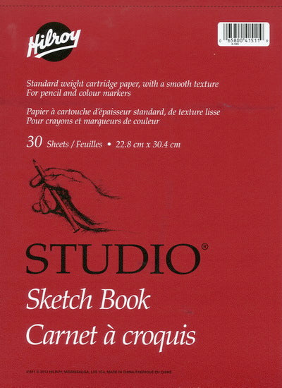 Carnet à croquis spirale Studio 30f 9x12''