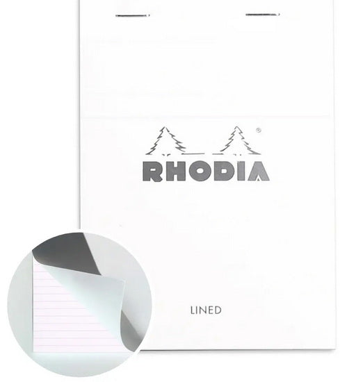 Bloc agrafé Rhodia #13 ligné 10.5x14.8cm 80 feuilles Blanc