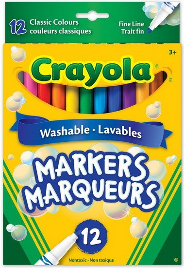 Marqueurs lavables Colossal pointe fine (12)