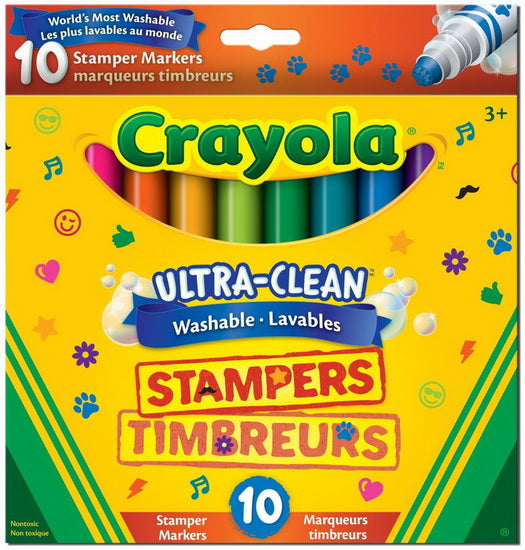Ens. 10 Marqueurs timbreurs ultra-lavables