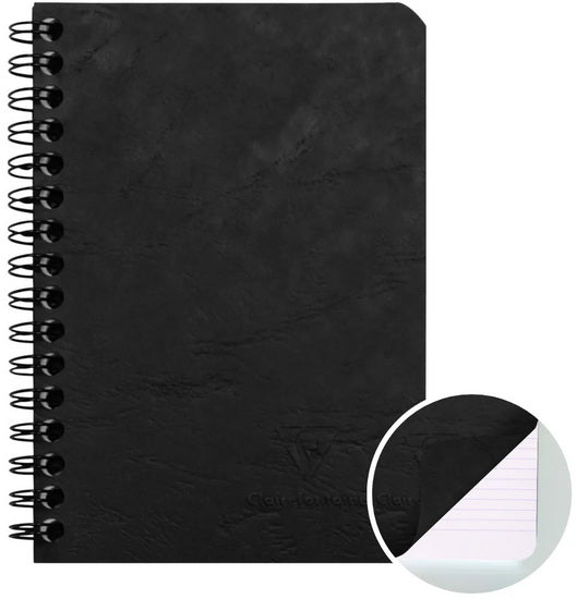 Carnet spirale Age-Bag ligné 100p 9.5x14cm Noir