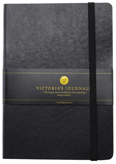 Journal souple ligné Noir avec élastique 176p