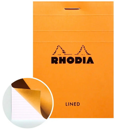 Bloc agrafé Rhodia #11 ligné 7.4x10.5cm 80 feuilles Orange
