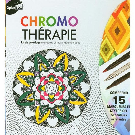 Chromo thérapie : kit de coloriage mandalas et motifs géométriques
