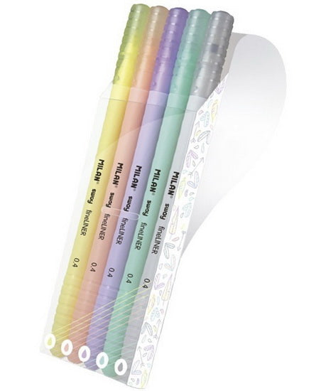 Ens. 5 feutres à pointe fine Pastel