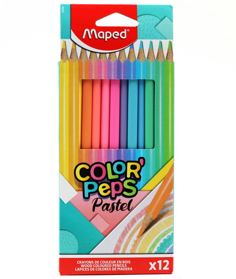 Ens. 12 crayons de couleurs Pastel