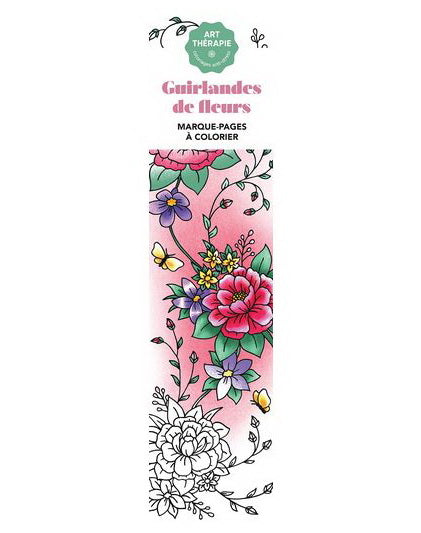 Guirlandes de fleurs : marque-pages à colorier