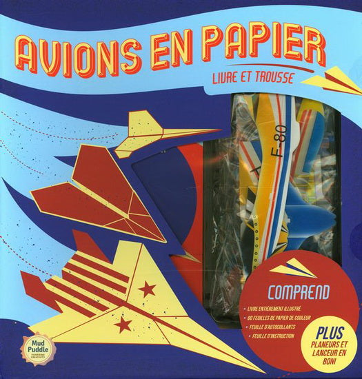 Avions en papier : livre et trousse