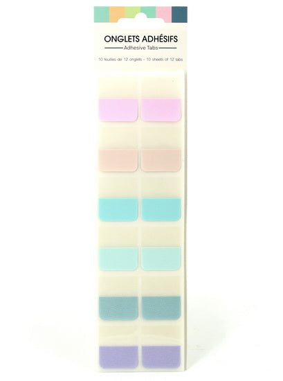 Ens. 12 onglets Pastel 10f