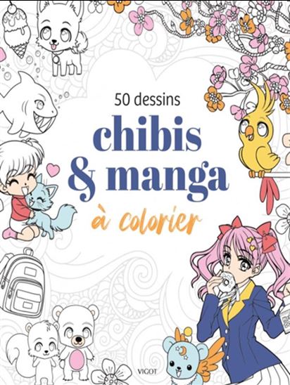 50 dessins chibis et manga à colorier