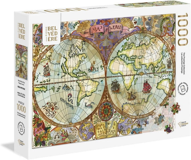 World atlas map 1000pc