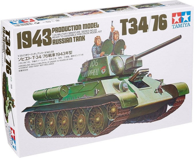Scale Model Kit - Russian T-34/76 1943 Tank