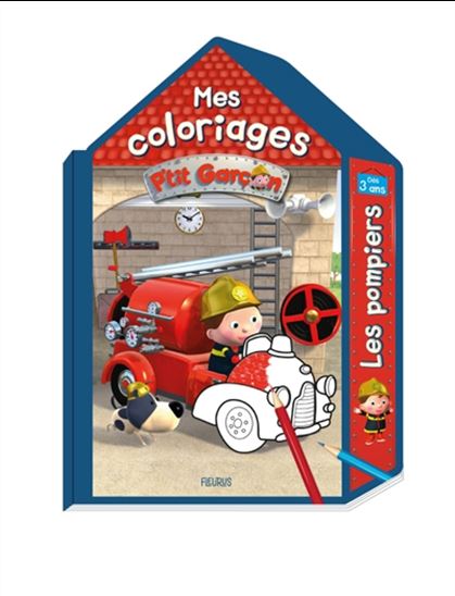 La Caserne des pompiers : coloriage maison P'tit garçon