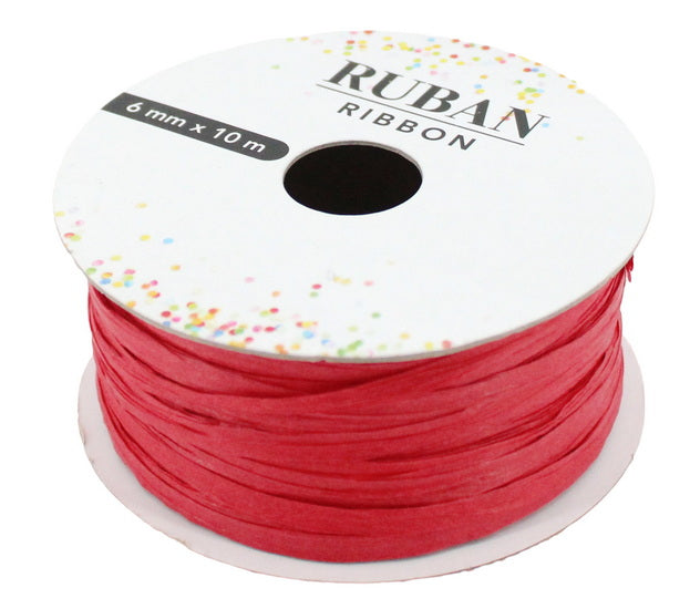 Ruban raphia rouge